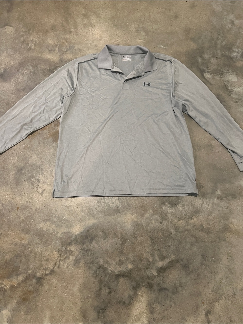 Under Armour Men's Light Gray Long Sleeve Polo